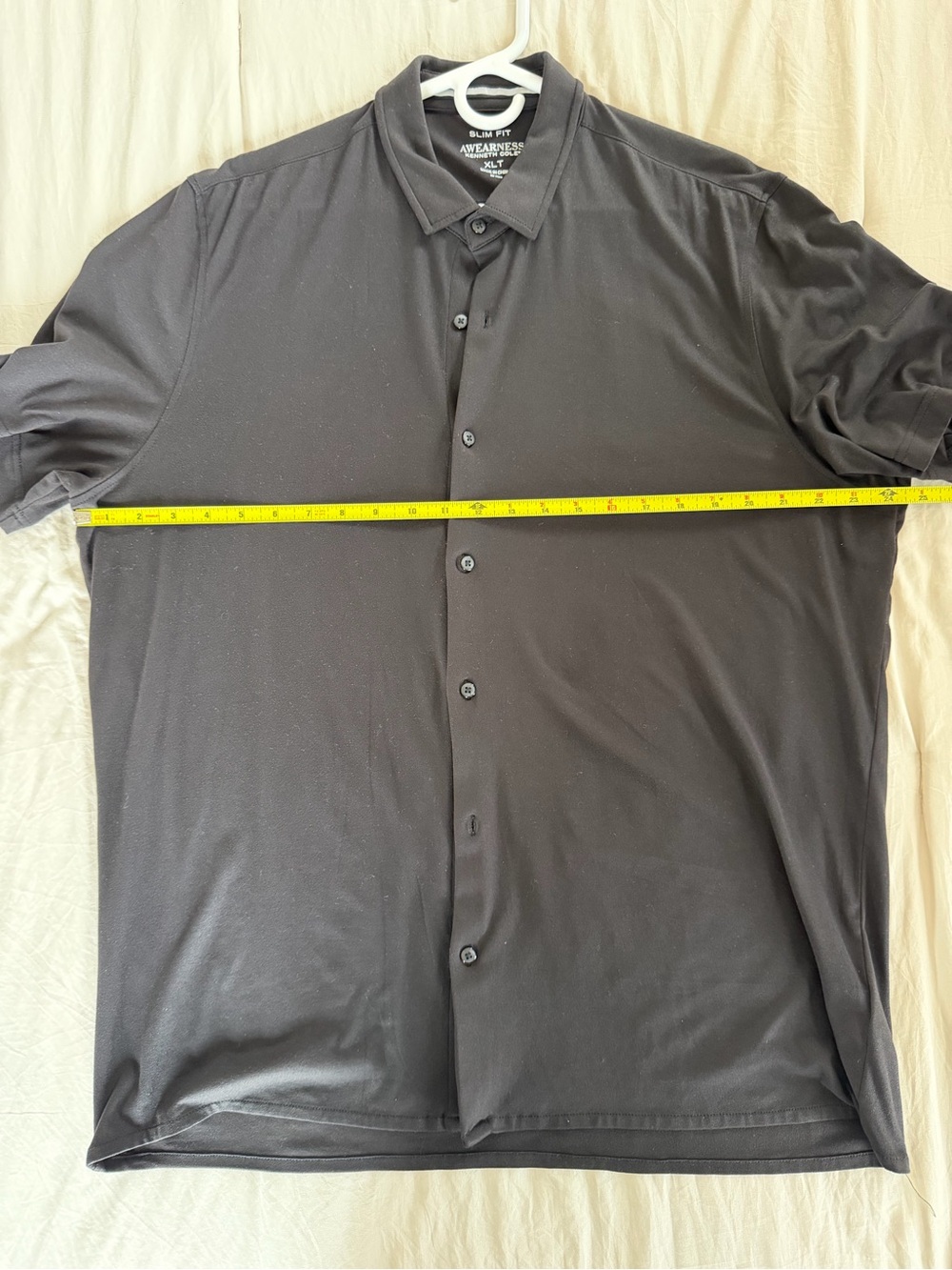 Kenneth Cole Black Short-Sleeve Casual Button-Down Shirt